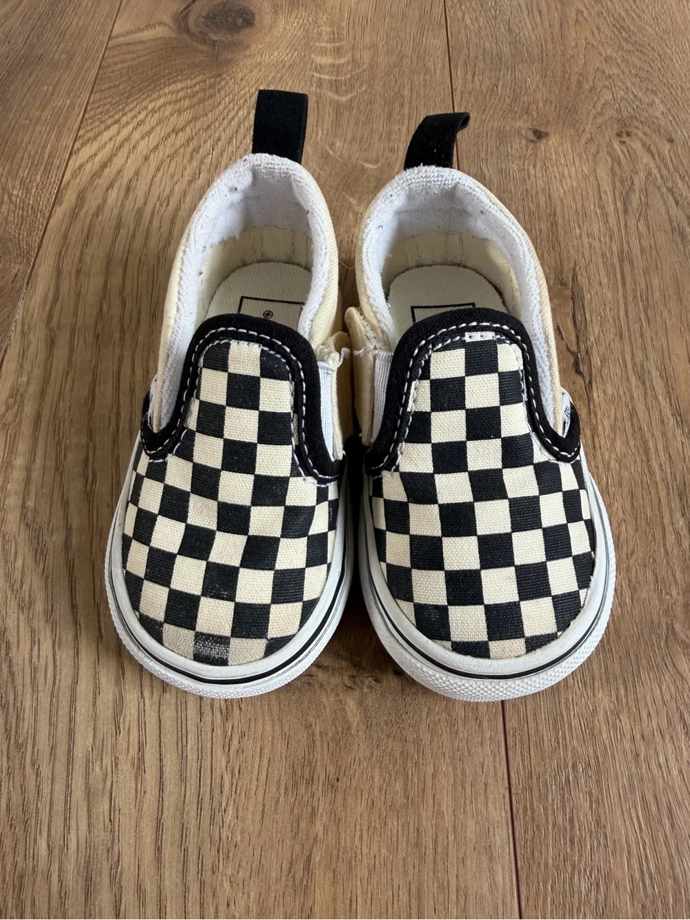 Vans Black & White Checkered Slip On Shoes Toddler Size 4.5